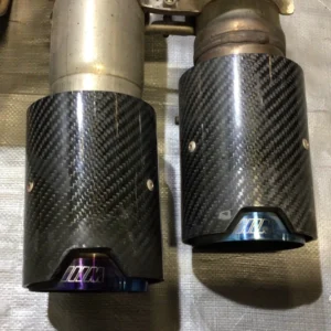 Alternative view of 2016-2018 F87 BMW M2 N55 M Performance Exhaust Muffler w/ Carbon Tips