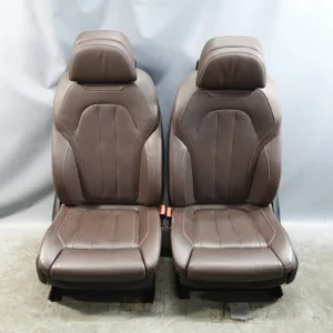 BMW F15 X5 Front Comfort Seat Pair Brown Napa Leather Heated/Cooled w/ TVs OEM
